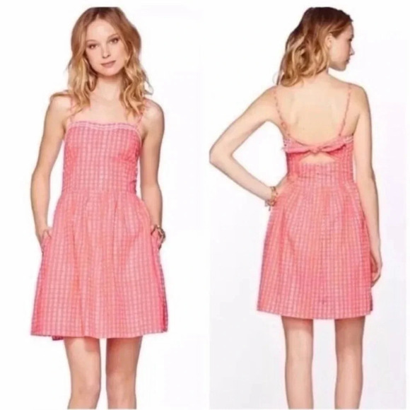 Lilly‎ Pulitzer - Pink & White Checkered Bethany Cotton Dress Sz 4 - Picture 1 of 9